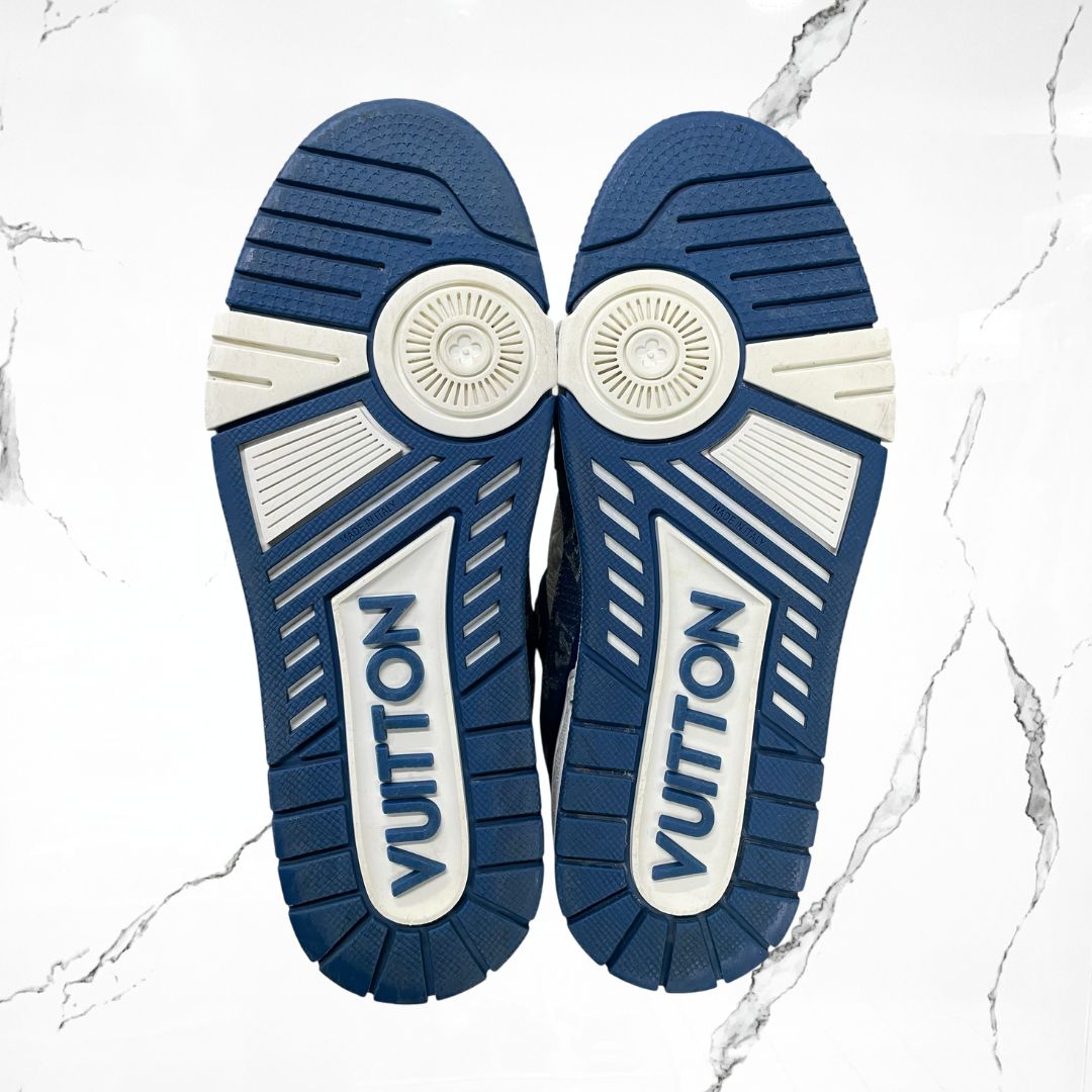 Louis Vuitton Trainer White Blue Denim (De Uso) - Urban Utility