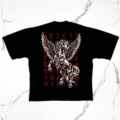 Utility Con Mucho Amor Pegasus Black Red T-Shirt - Urban Utility