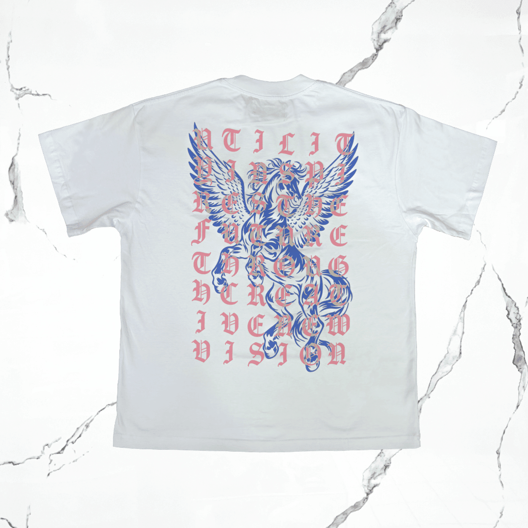 Utility Con Mucho Amor Pegasus White Blue T-Shirt - Urban Utility