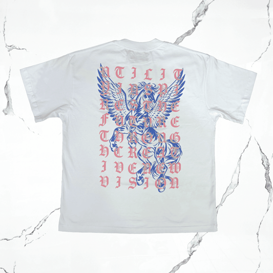 Utility Con Mucho Amor Pegasus White Blue T-Shirt - Urban Utility