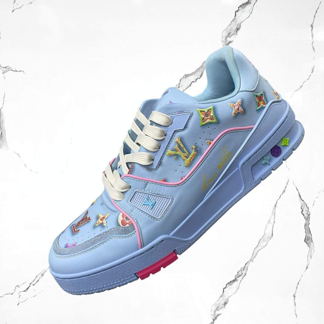 Louis Vuitton LV Trainer Monogram Donuts Blue (De Uso) - Urban Utility