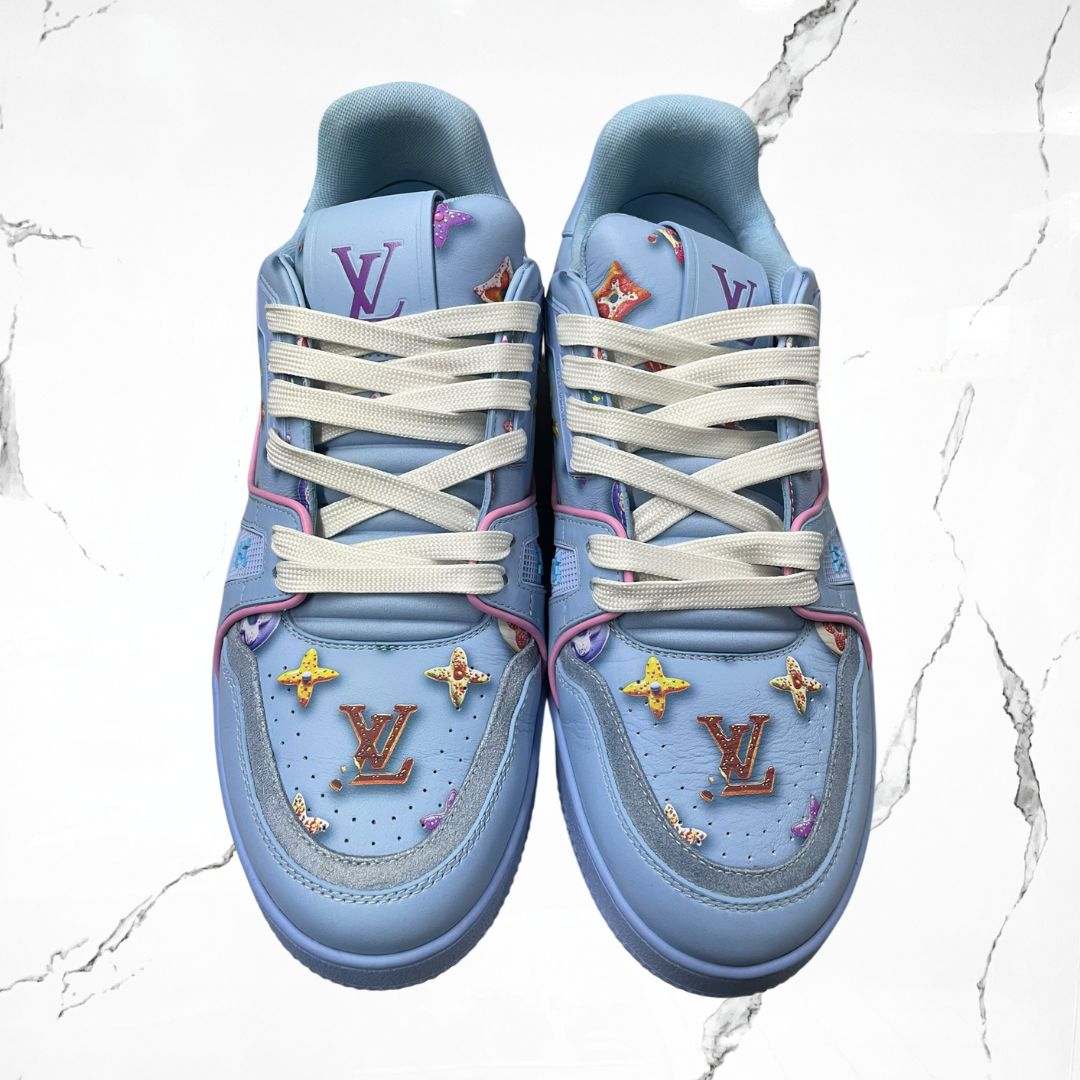 Louis Vuitton LV Trainer Monogram Donuts Blue (De Uso) - Urban Utility