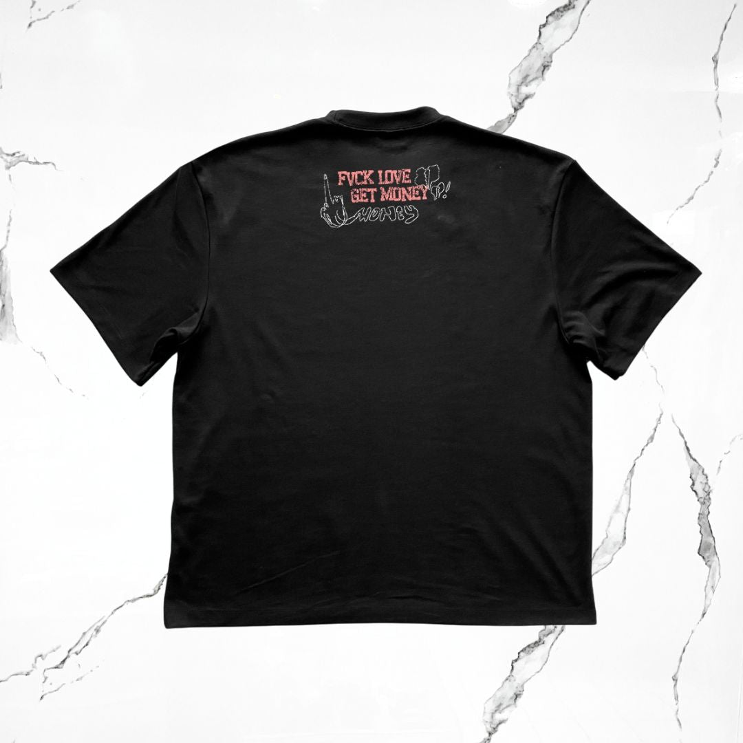 Crowstar Fuck Love Get Money  T-shirt