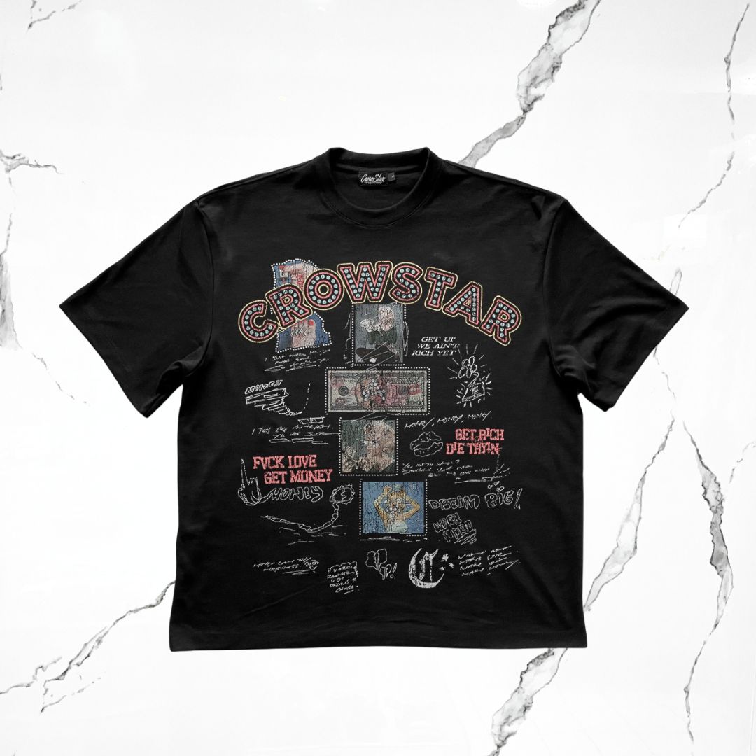 Crowstar Fuck Love Get Money  T-shirt