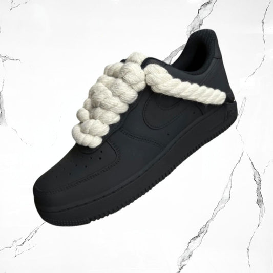 Air Force 1 Rope Matte Black Beige (Custom) - Urban Utility