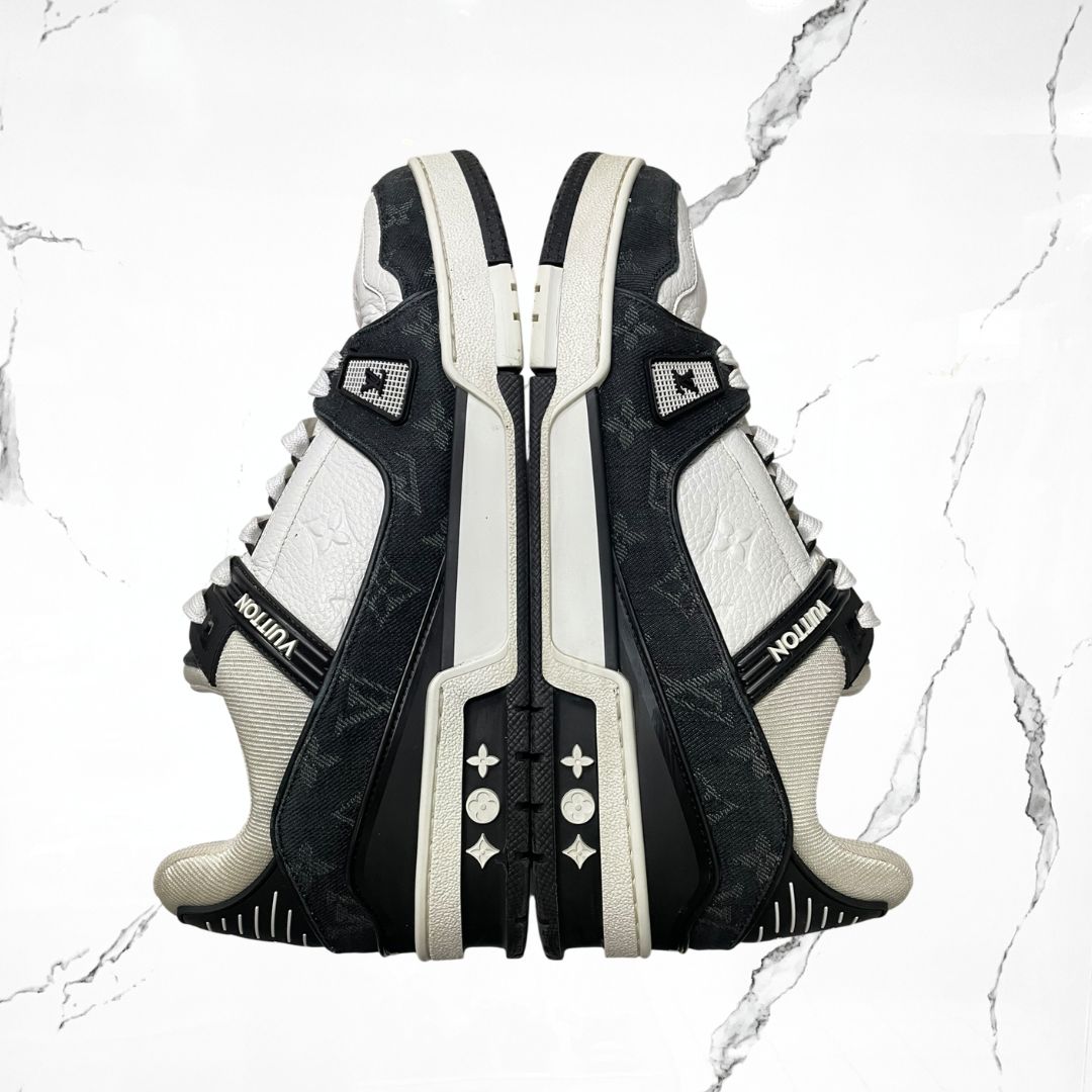 Louis Vuitton Trainer White Black Denim (De Uso) - Urban Utility