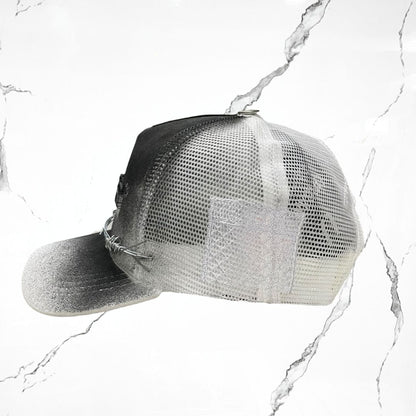 Palida Trucker Hat Box Logo White Grey Cap