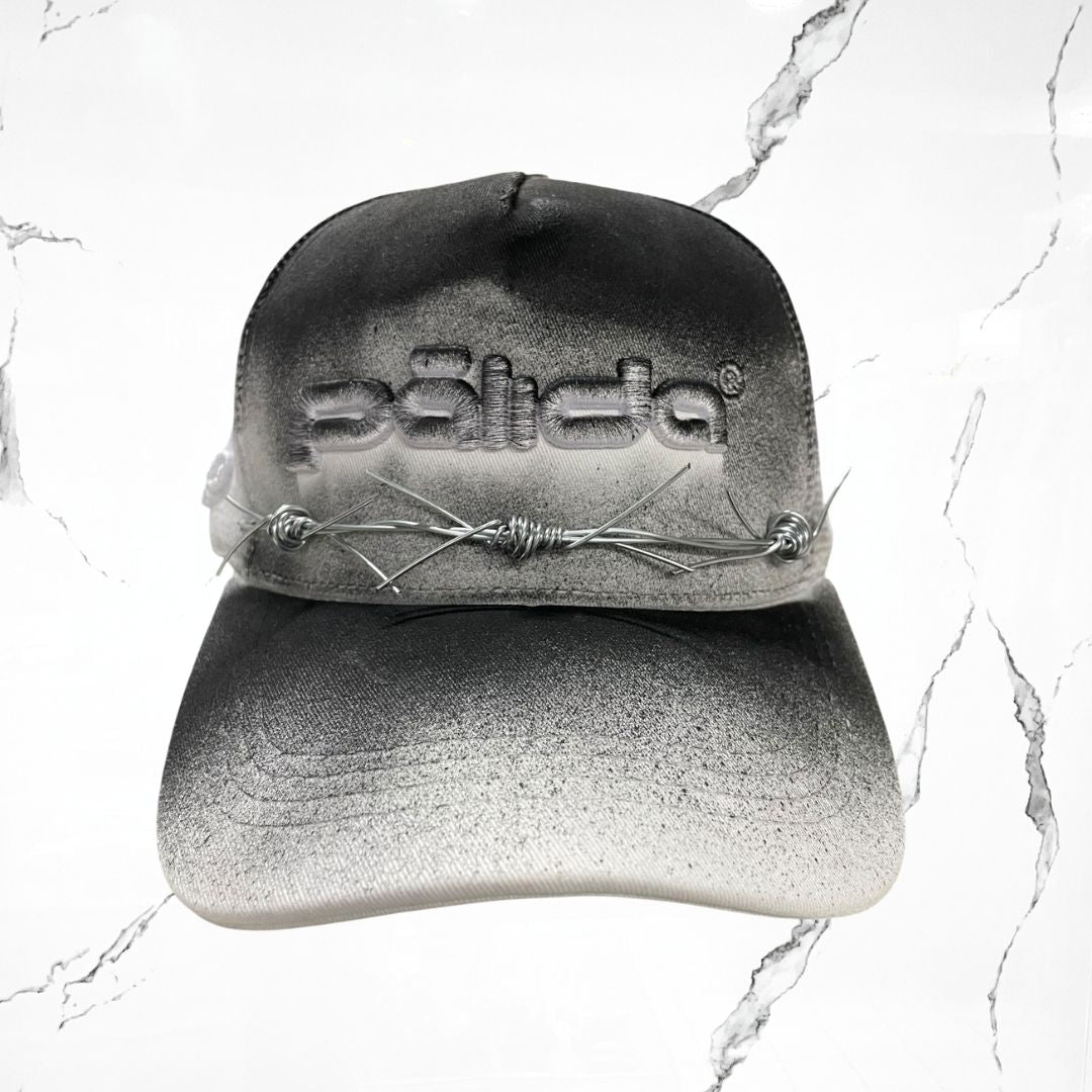 Palida Trucker Hat Box Logo White Grey Cap - Urban Utility