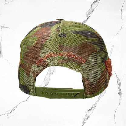 Palida Trucker Hat Box Logo Beige Camo Olivo Cap