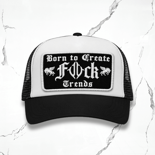 Utility Fck Trends White Black Snapback Trucker Cap - Urban Utility