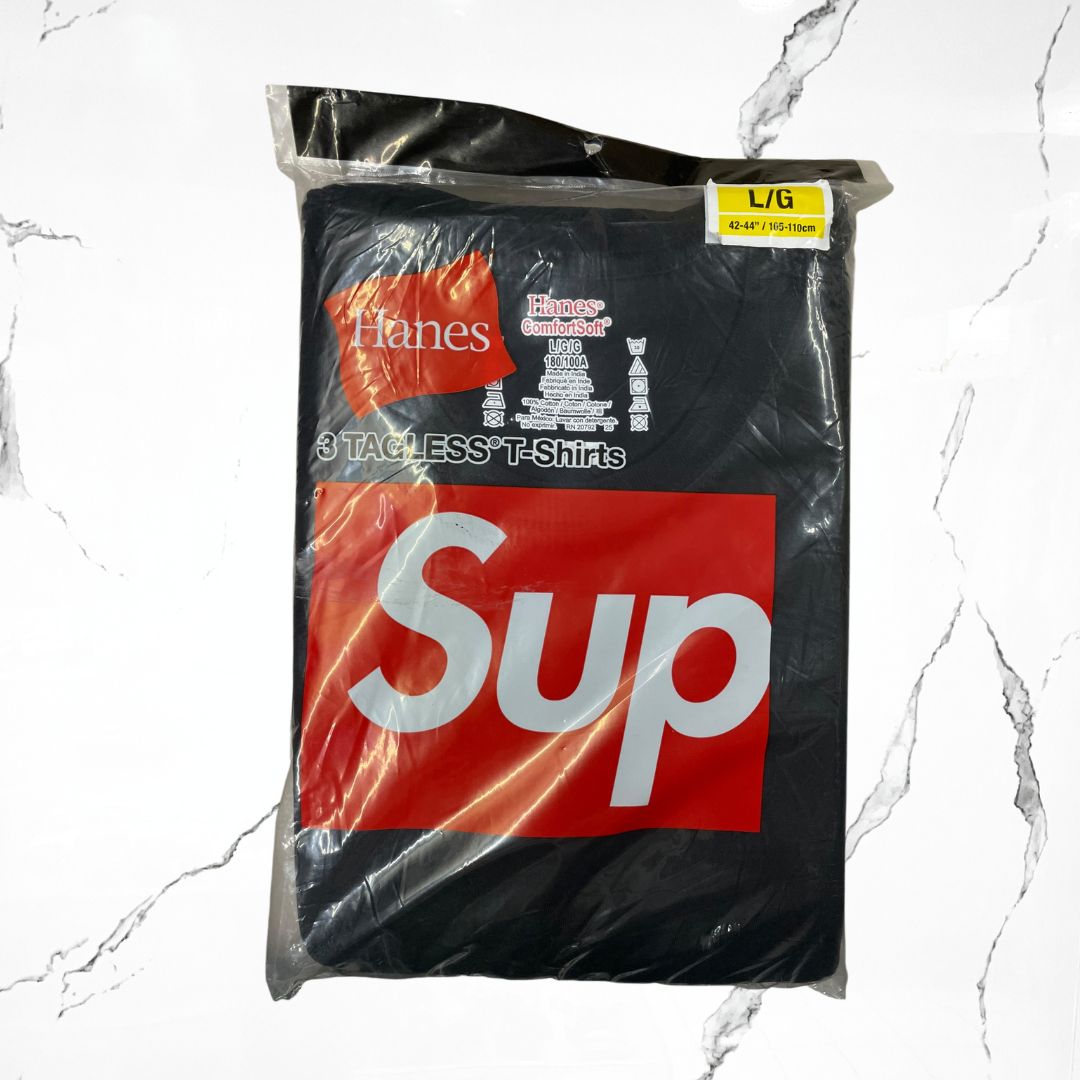 Supreme x Hanes Tagless Black T-shirt