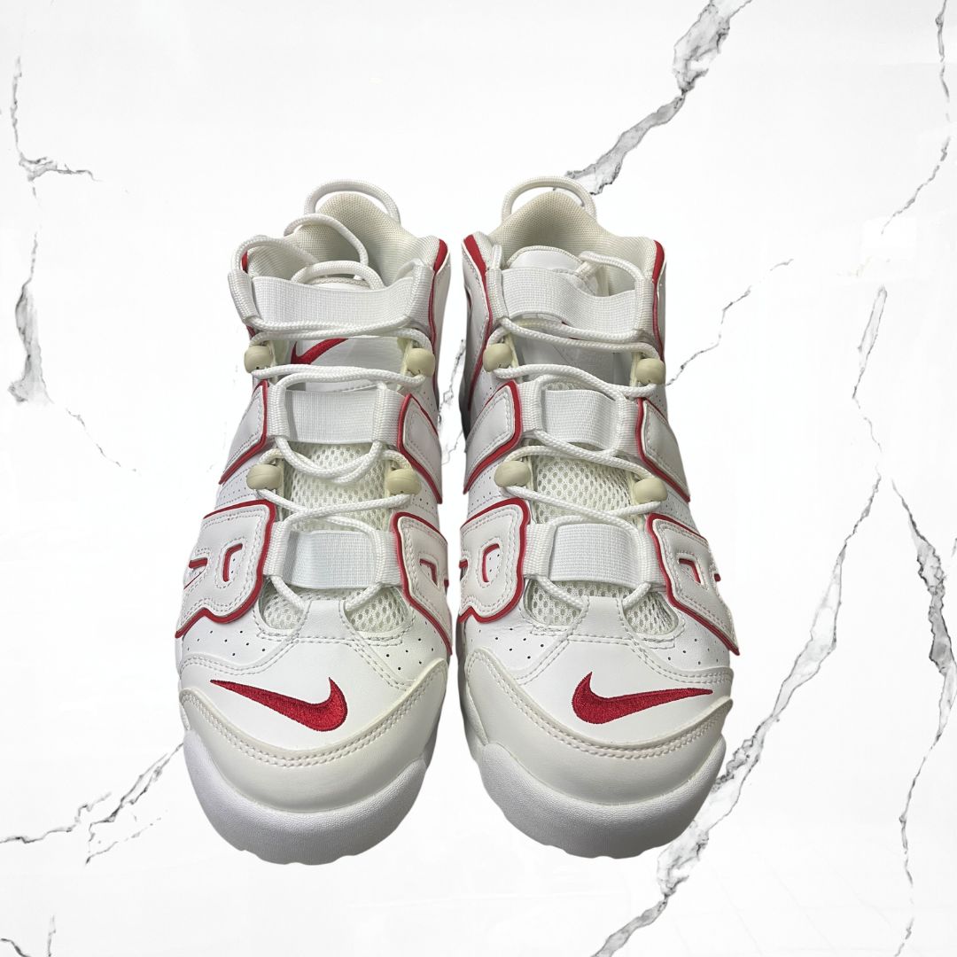 Nike Air More Uptempo White Varsity Red Outline