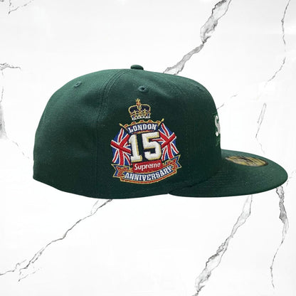Supreme x New Era Box Logo London 15 Anniversary Green Cap