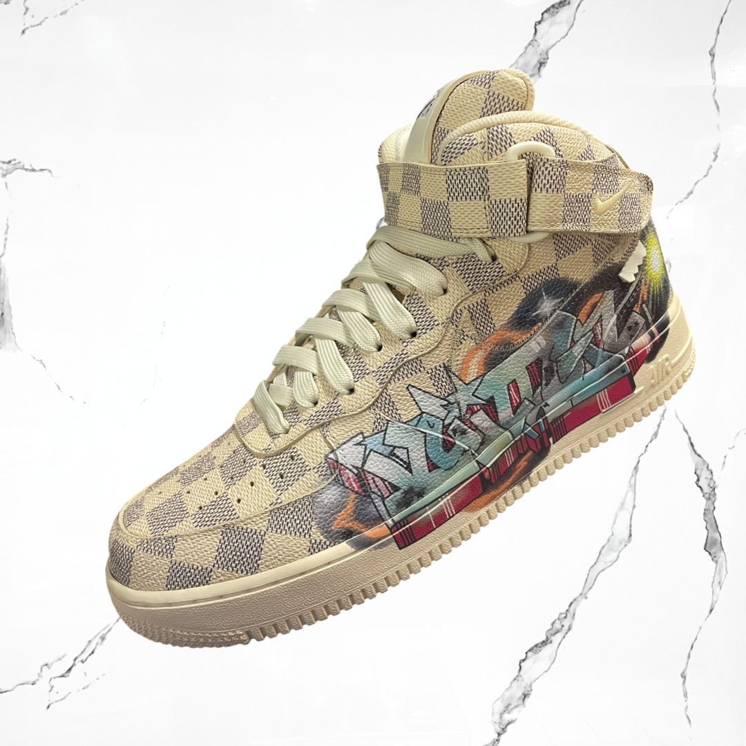 Louis Vuitton Nike Air Force 1 Mid By Virgil Abloh Graffiti
