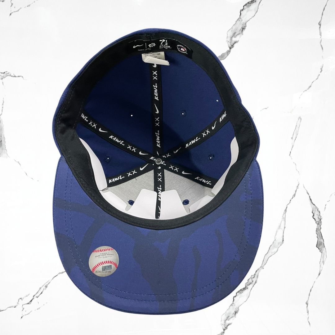 Kaws x Nike True Flat Brim Fitted Los Angeles Dodgers Navy Blue Cap