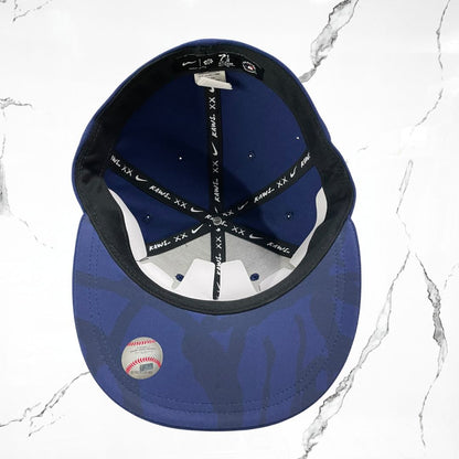 Kaws x Nike True Flat Brim Fitted Los Angeles Dodgers Navy Blue Cap