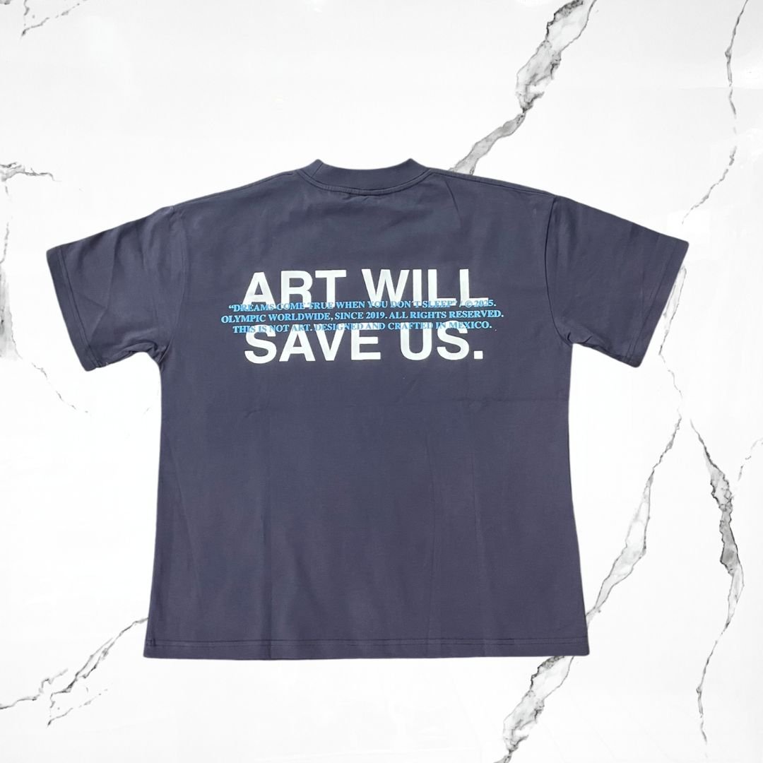 Olympic Worldwide Art Will Save Us Navy Blue T-shirt - Urban Utility