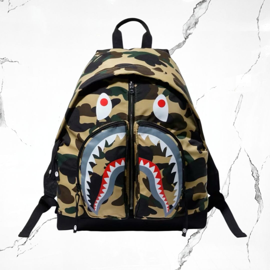 Bape 1st Camo Shark Day Pack Yellow  Backpack