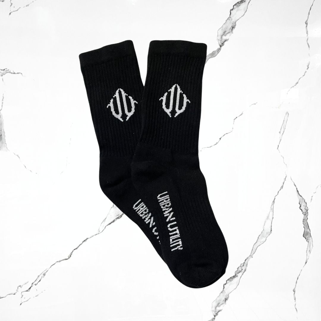 Utility Roots Black White Calcetas