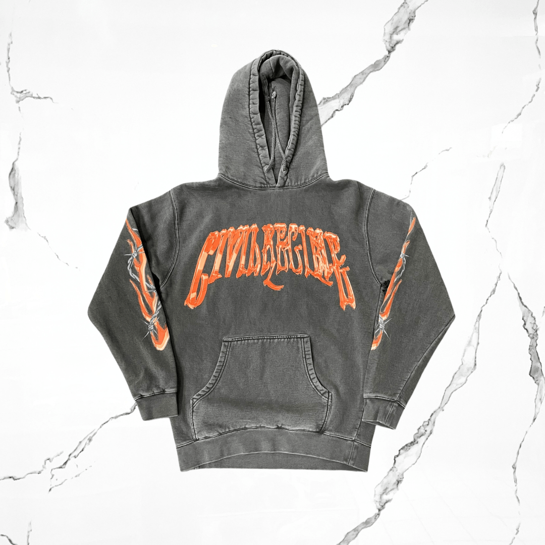 Civilregime Orange Letters Hoodie - Urban Utility