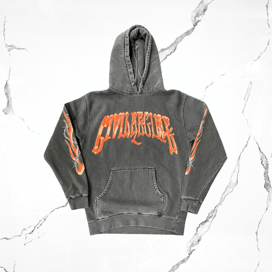 Civilregime Orange Letters Hoodie - Urban Utility