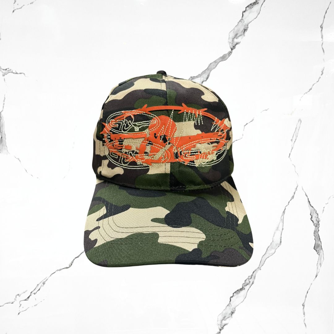 Palida Dad Hat Parche Orange Camo Beige Cap