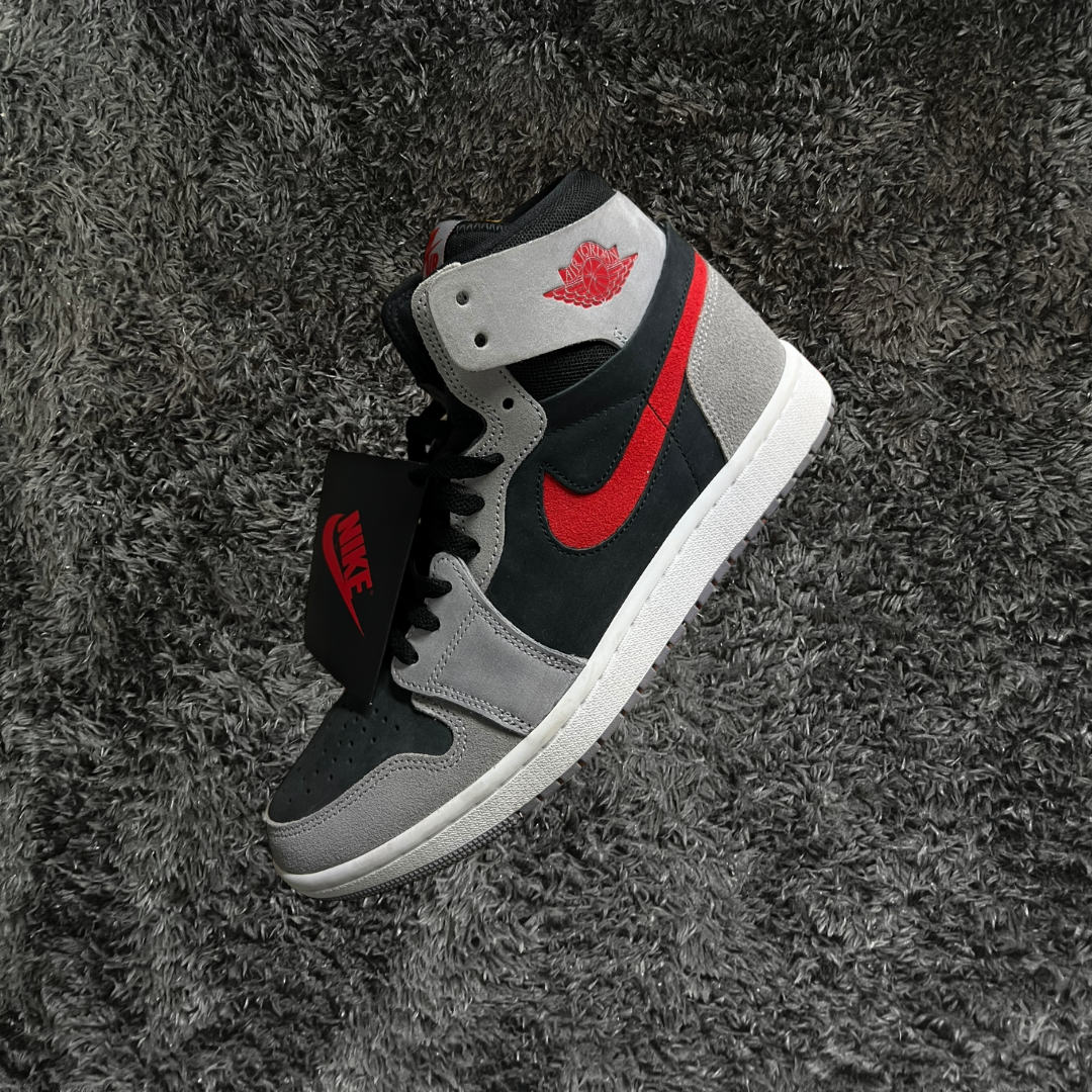 Jordan 1 High Zoom Black Red Grey Cement (De Uso)