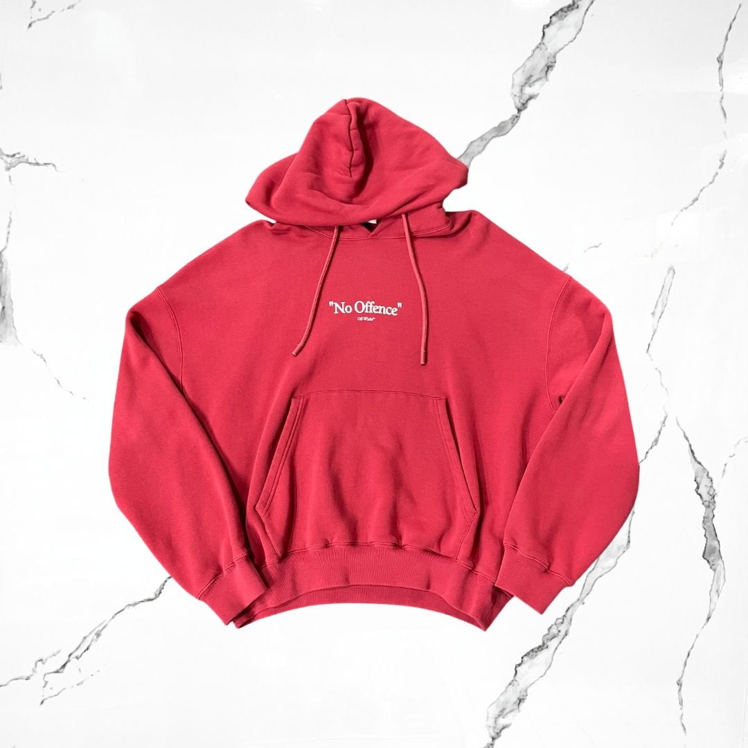 Off White No offence Red Hoodie (De Uso) - Urban Utility