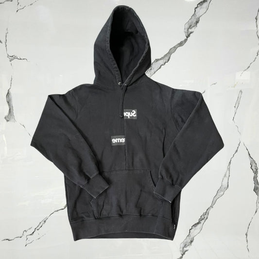 Supreme Comme des Garcons Split Box Logo Hoodie (De Uso)