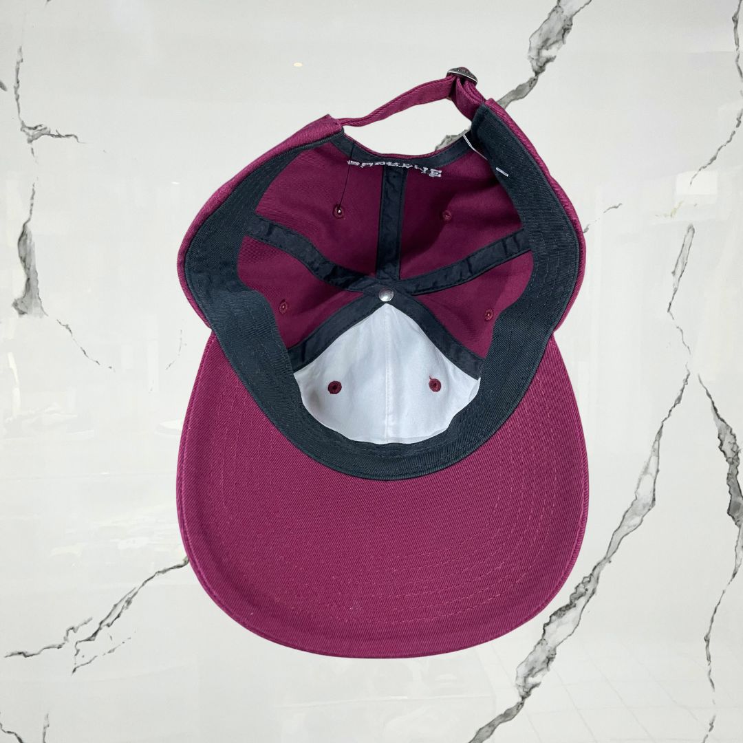 Supreme Reverse Logo 6 Panel Burgundy Cap - Urban Utility