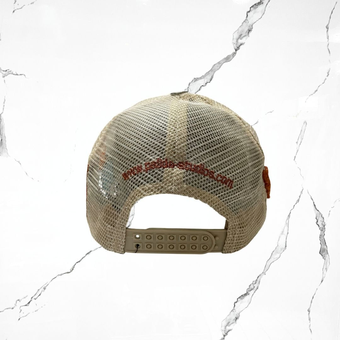 Palida Trucker Hat Box Logo Beige Orange Cap - Urban Utility