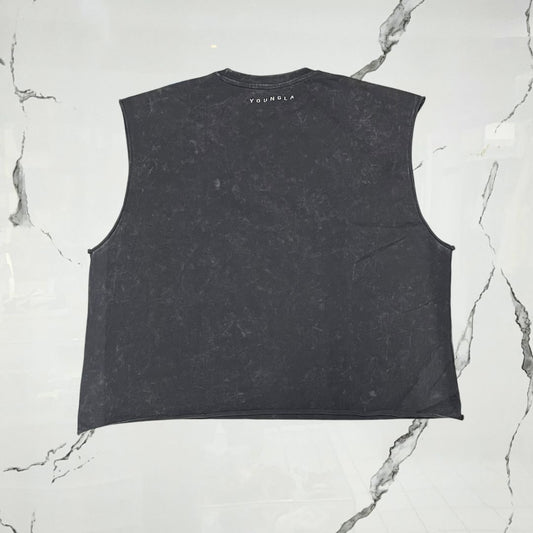 Essential Cut-Offs Grey Wash Tank Top