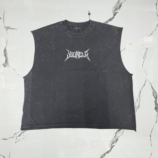 Essential Cut-Offs Grey Wash Tank Top