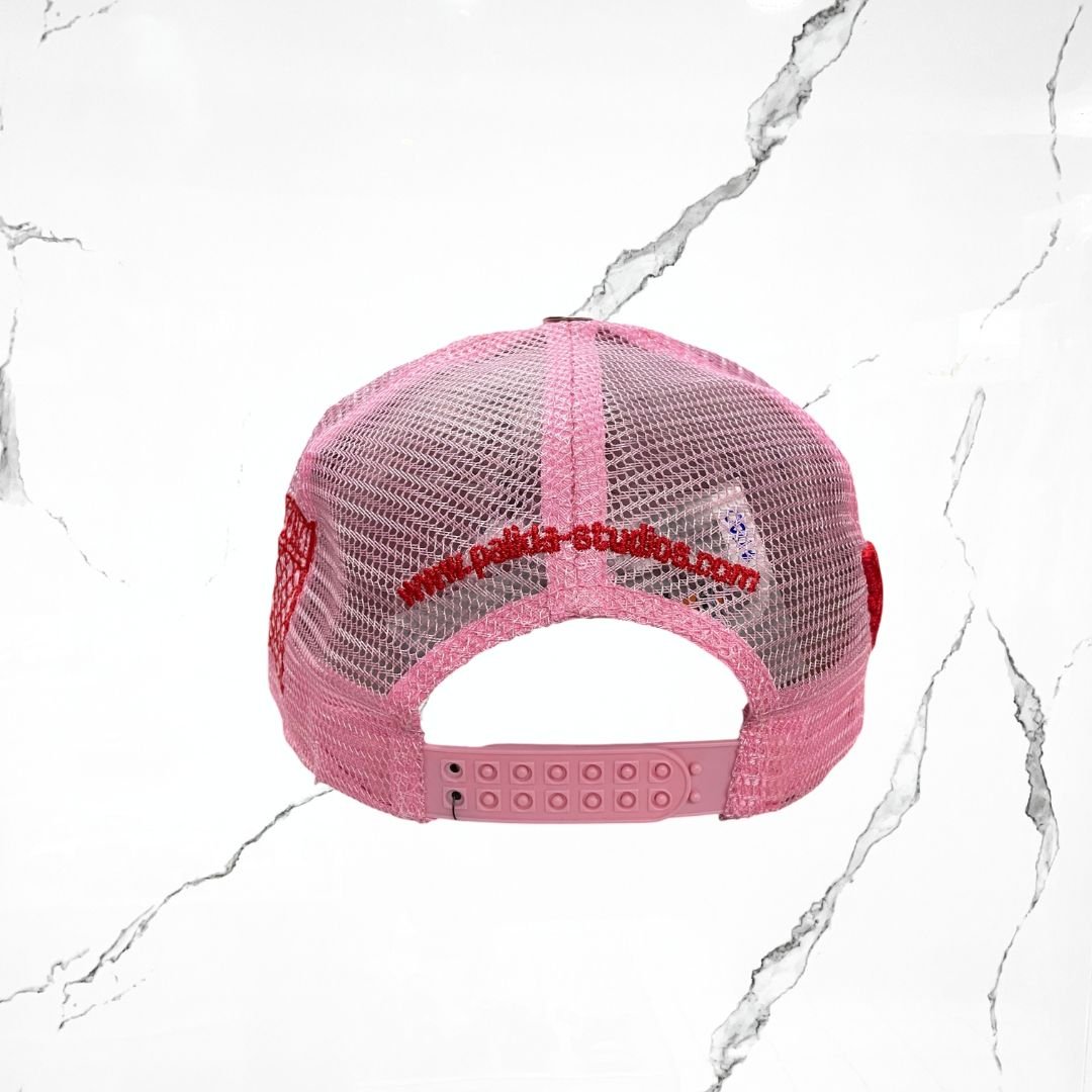 Pálida Trucker Hat Box Logo Pink Red Cap - Urban Utility