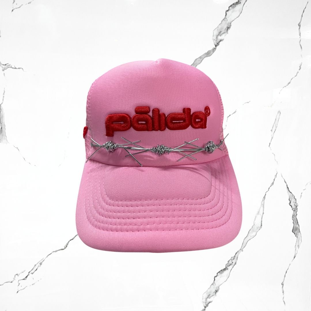 Pálida Trucker Hat Box Logo Pink Red Cap - Urban Utility