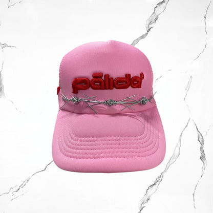 Pálida Trucker Hat Box Logo Pink Red Cap