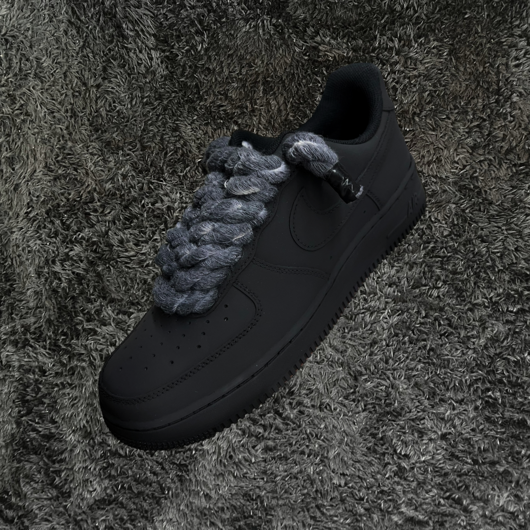 Air Force 1 Rope Matte Black Grey Custom 28.5CM