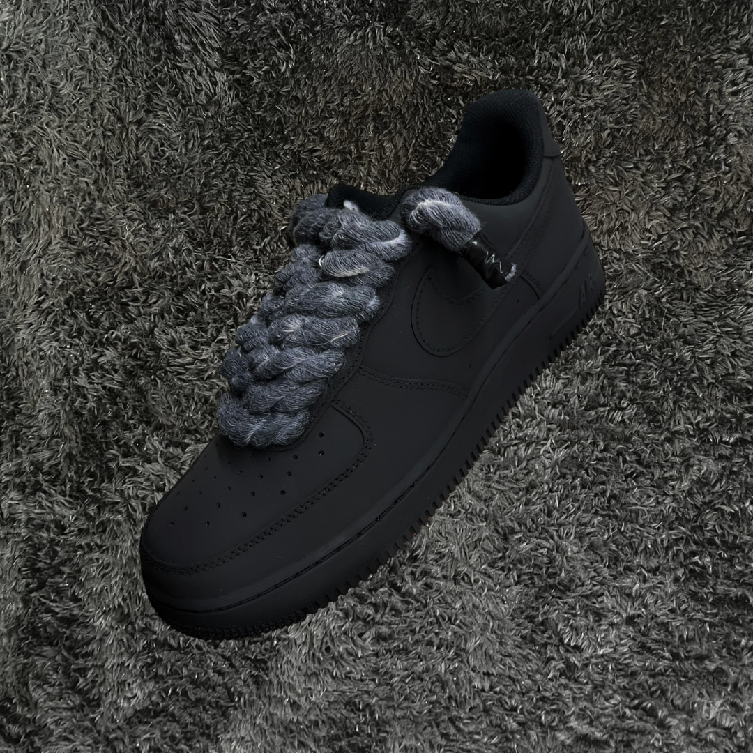 Air Force 1 Rope Matte Black Grey (Custom)