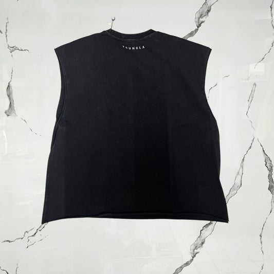 Essential Cut-Offs Black Wash Tank Top