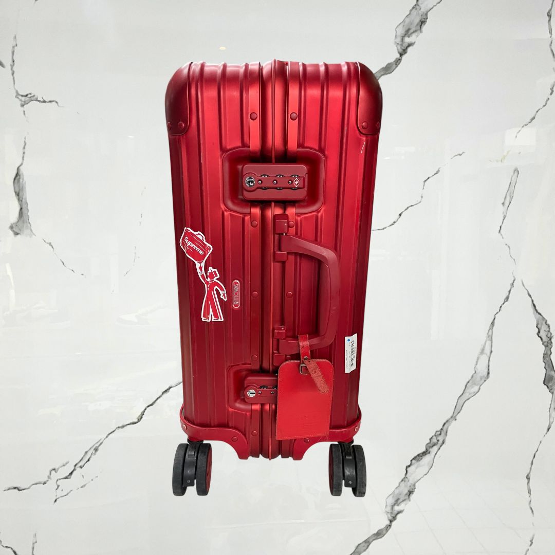 Supreme RIMOWA Topas Multiwheel Red 45L Maleta (De Uso) - Urban Utility