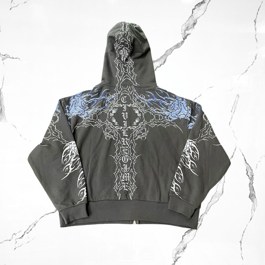 Civilregime Zip Grey Hoodie - Urban Utility