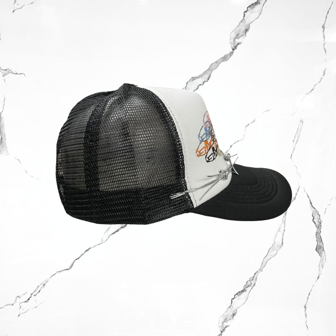 Palida Trucker Hat Parches Colors White Black Cap - Urban Utility