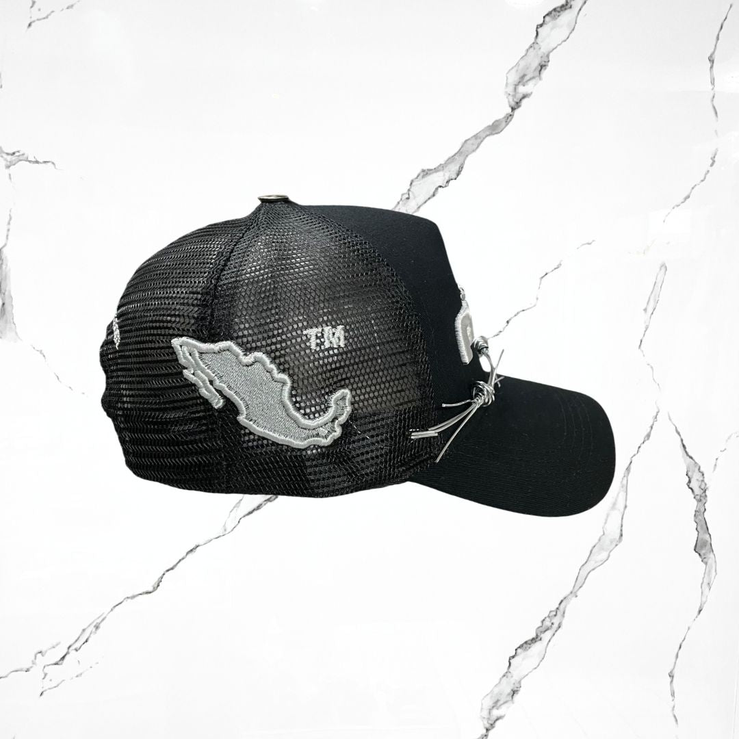 Palida Trucker Hat Box Logo Black Grey Cap