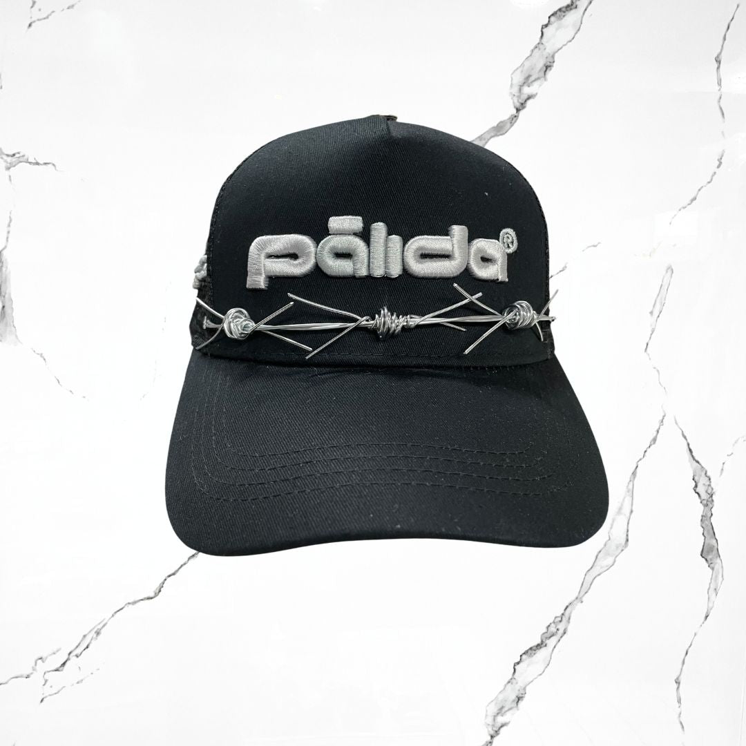 Palida Trucker Hat Box Logo Black Grey Cap - Urban Utility