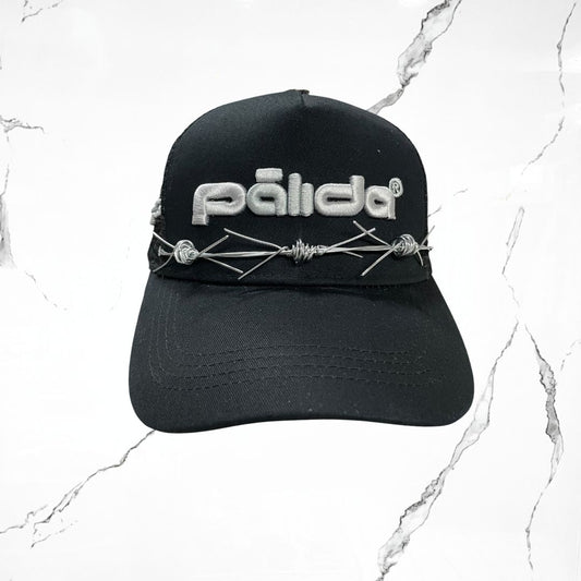 Palida Trucker Hat Box Logo Black Grey Cap - Urban Utility