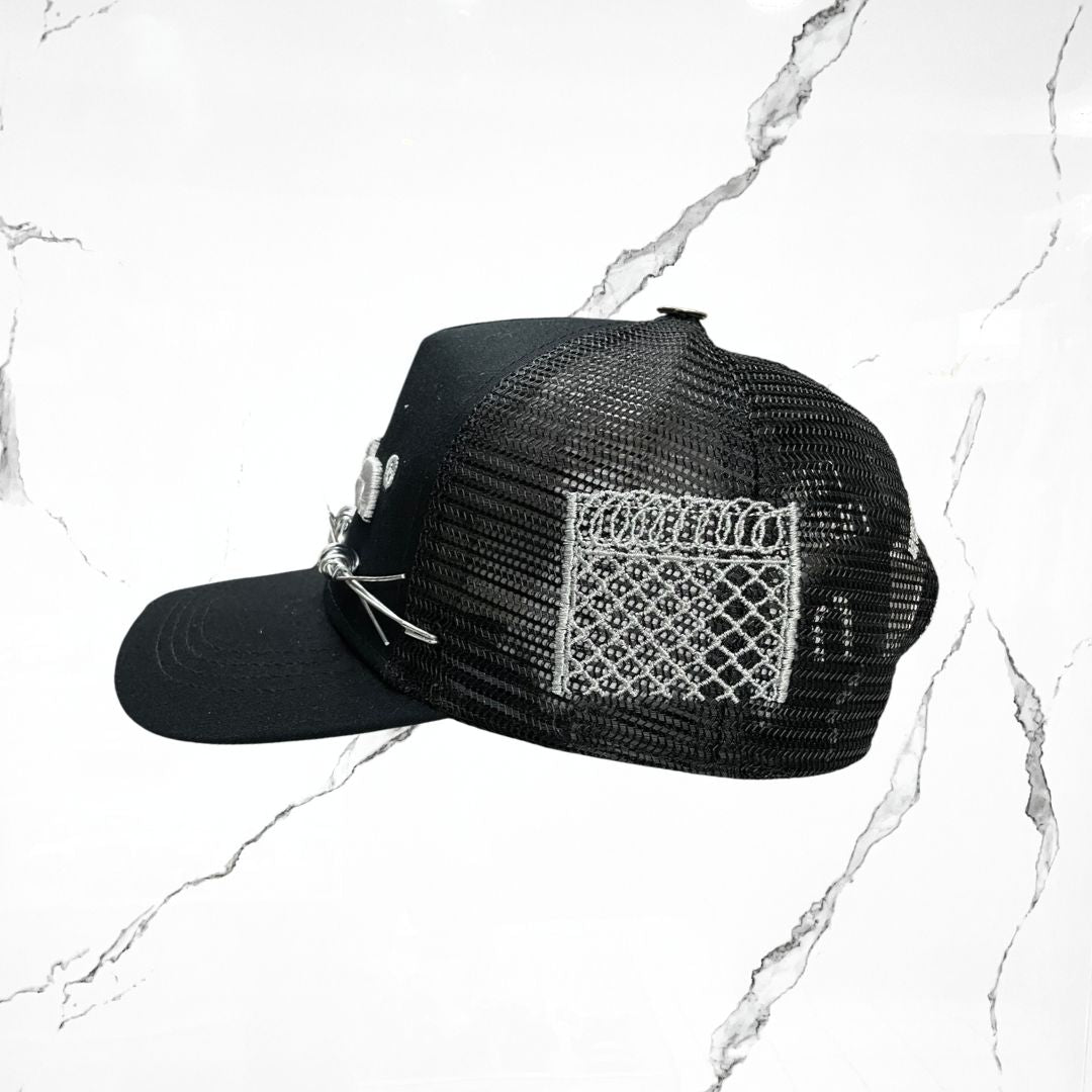 Palida Trucker Hat Box Logo Black Grey Cap