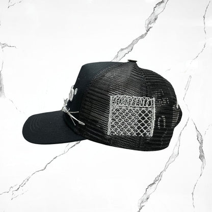 Palida Trucker Hat Box Logo Black Grey Cap