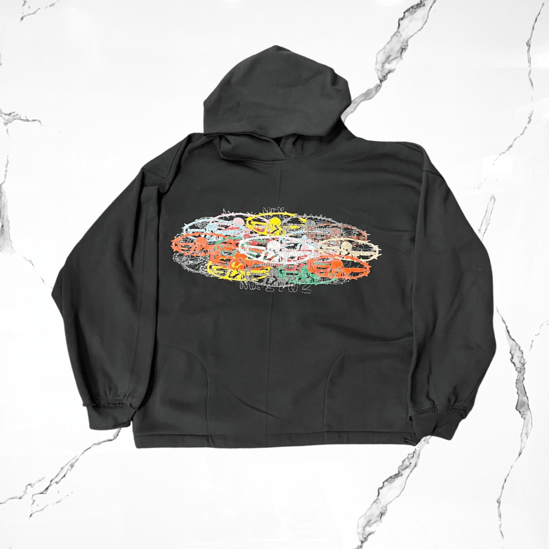 Palida Multiparches Colors Black Hoodie - Urban Utility