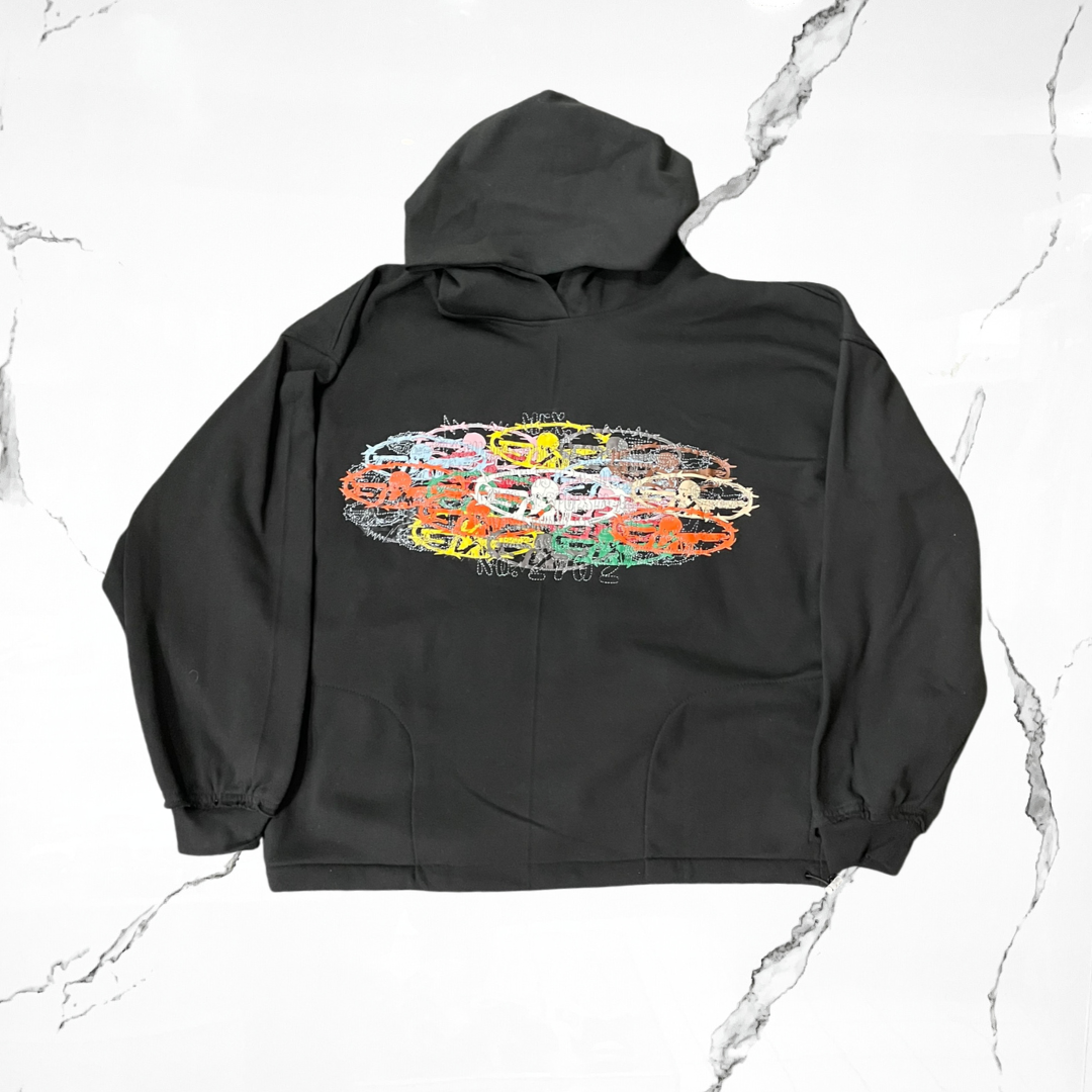 Palida Multiparches Colors Black Hoodie