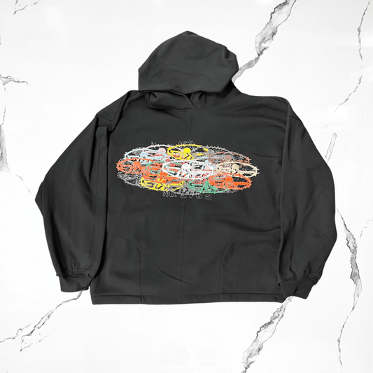 Palida Multiparches Colors Black Hoodie - Urban Utility